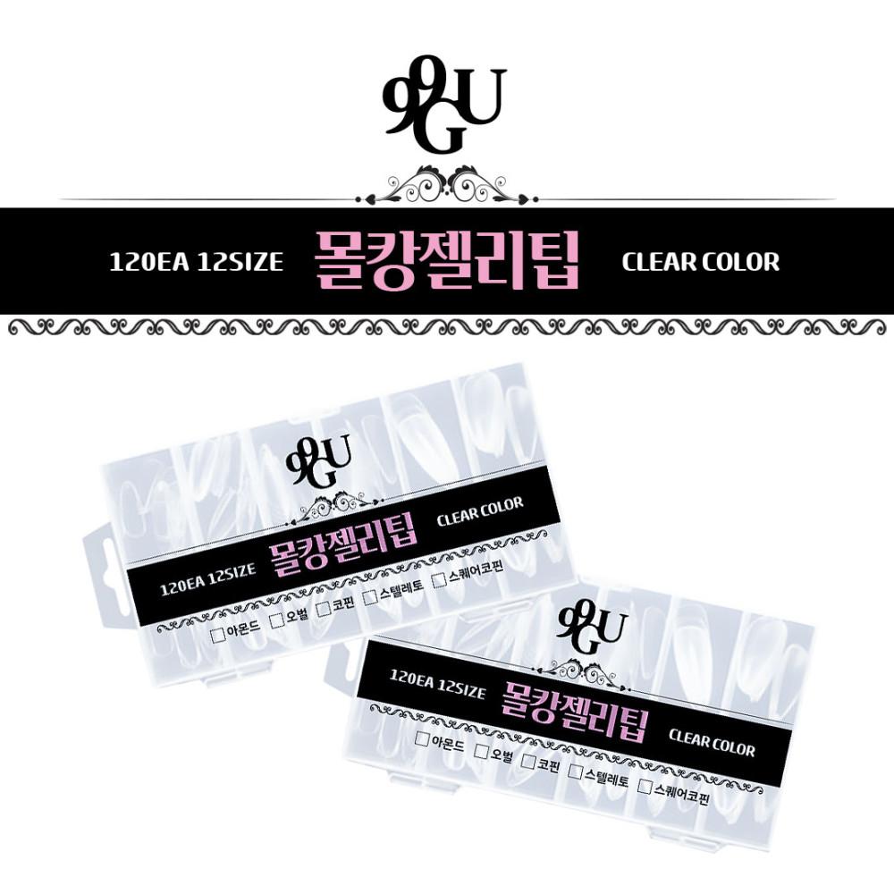 99GU 네일팁 120P 초보자용 말랑팁 투명 말캉팁 인조손톱 젤네일 몰캉팁02아몬드