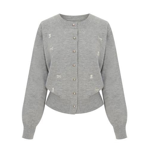 리본플라워자수라운드가디건_I5C-CCA017