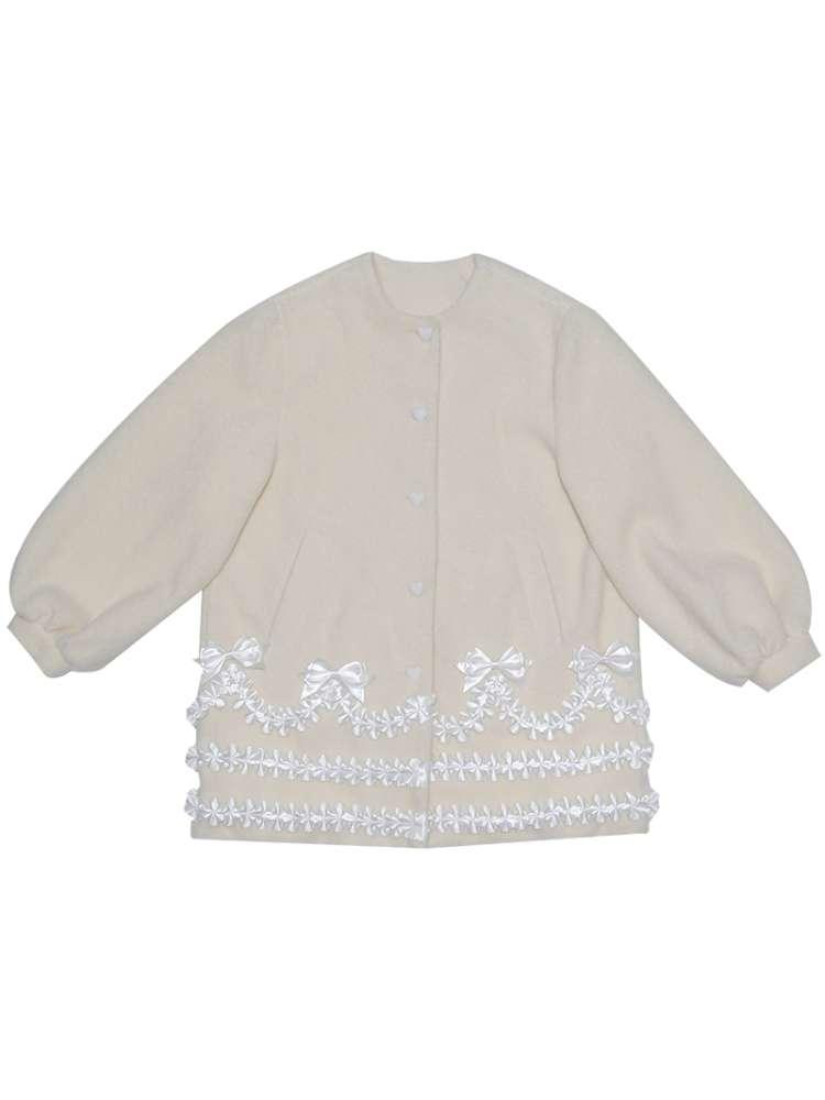 Lace Wool Bubble Sleeve Coat【s0000014532】