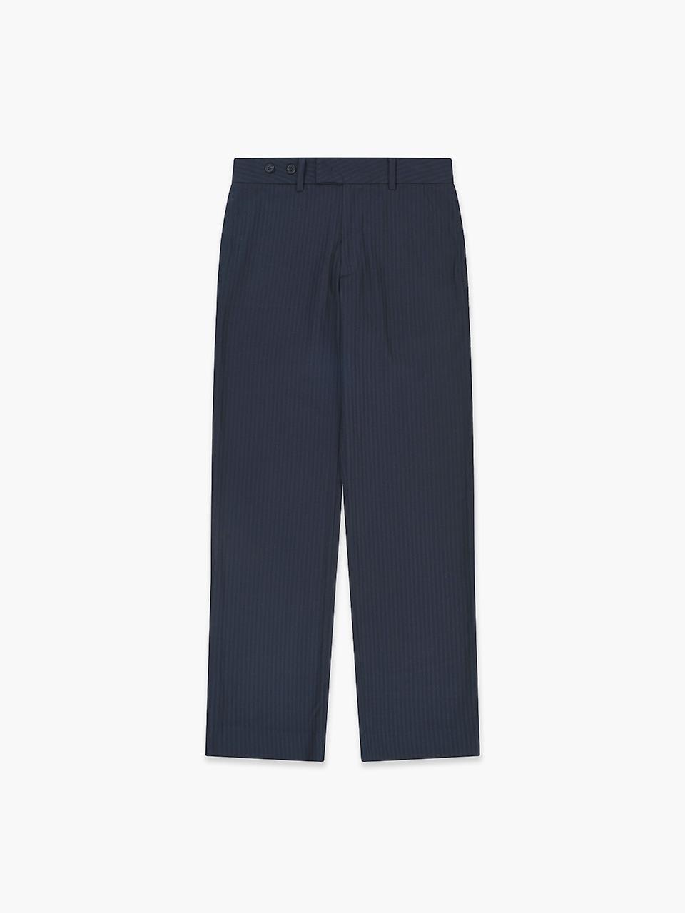 STRIPE BUTTON TROUSERS_navy