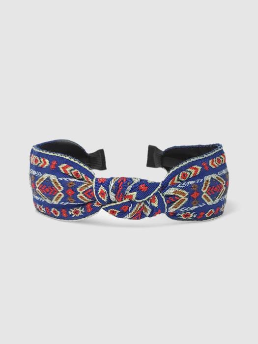 보헤미안 수입레이스 헤어밴드-네이비