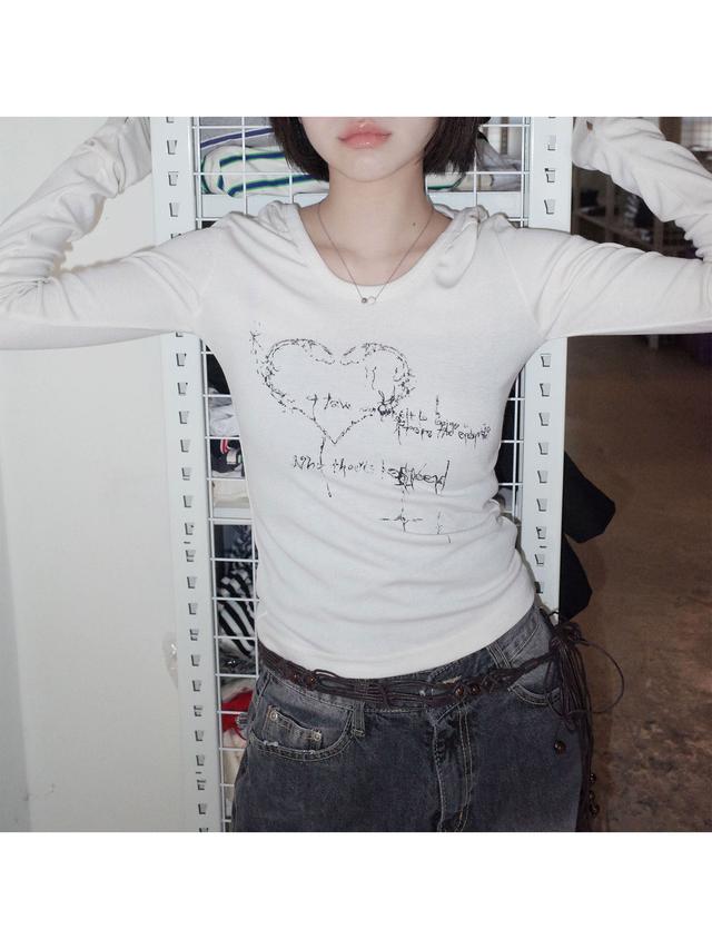 ♥ 워머 딥U넥 후드T