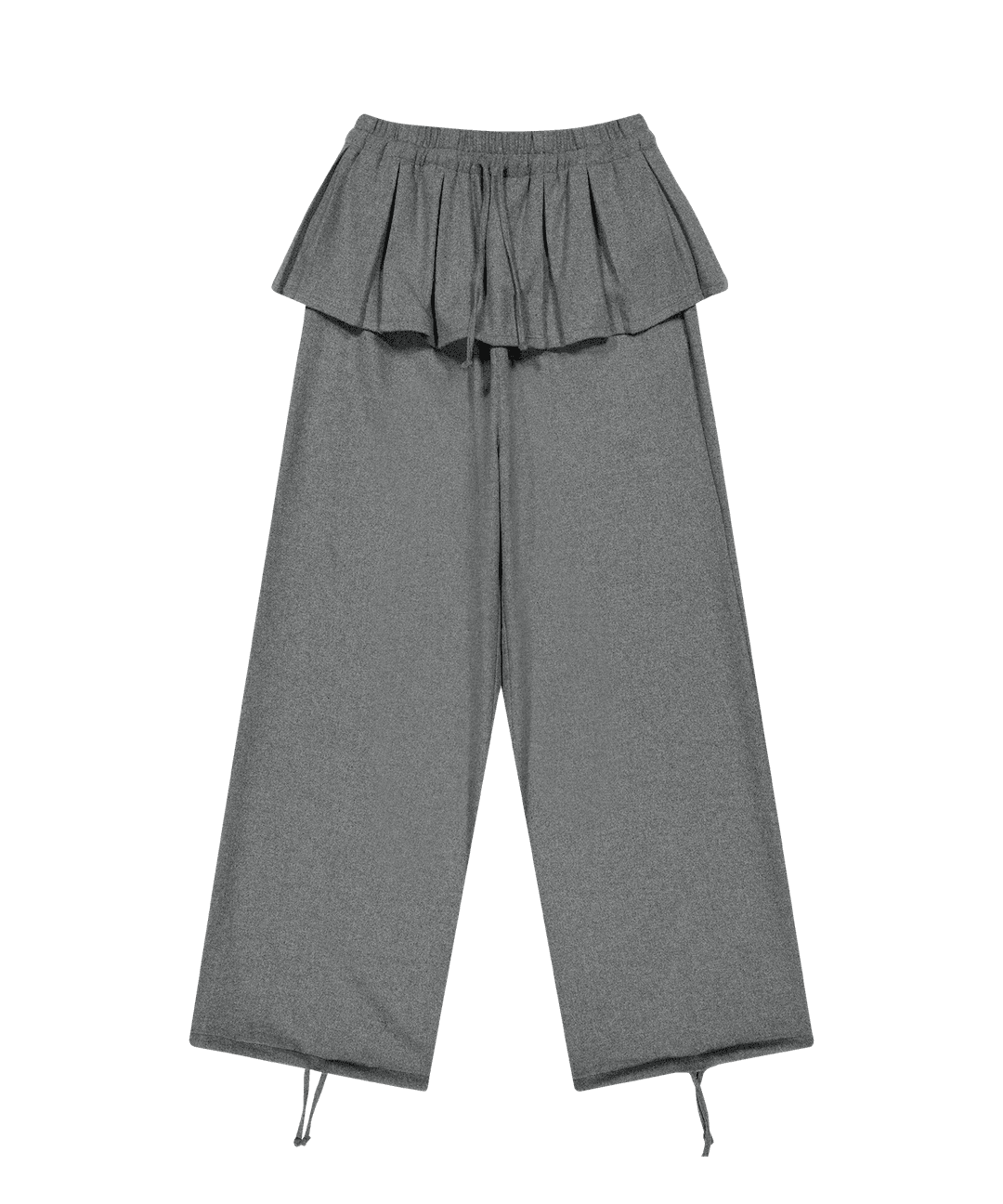 PLEATS OVER WOOL PANTS GREY