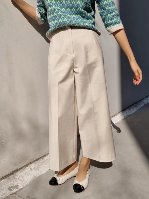 [ 재진행 10프로 할인 ] 프리미엄 와이드 코튼 팬츠 슬랙스 2color