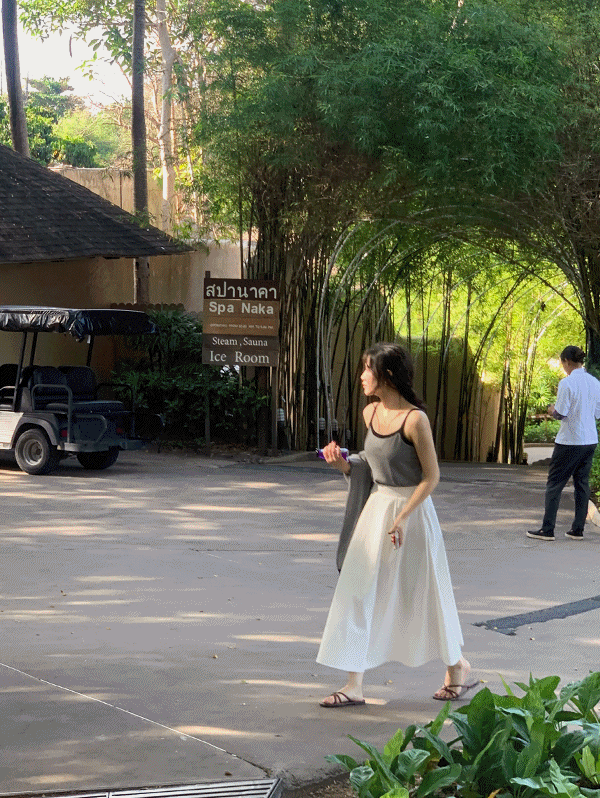 #Free ship, 플레어 핀턱 코튼스커트