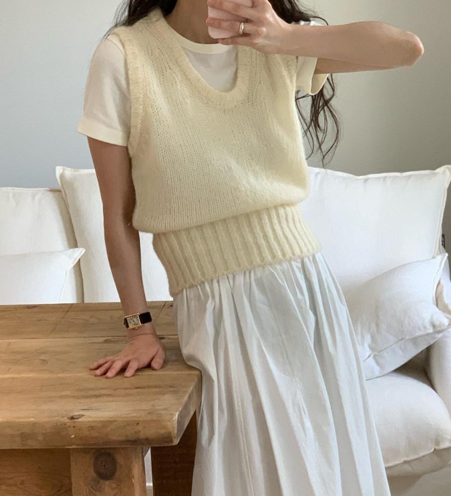 fllanel 플라넬 케냐 모헤어 베스트 유넥 니트 조끼