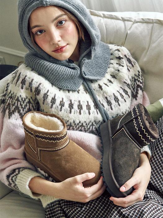 [단독]ljh1037 Snug Stitch Ankle Boots - 2 Colors