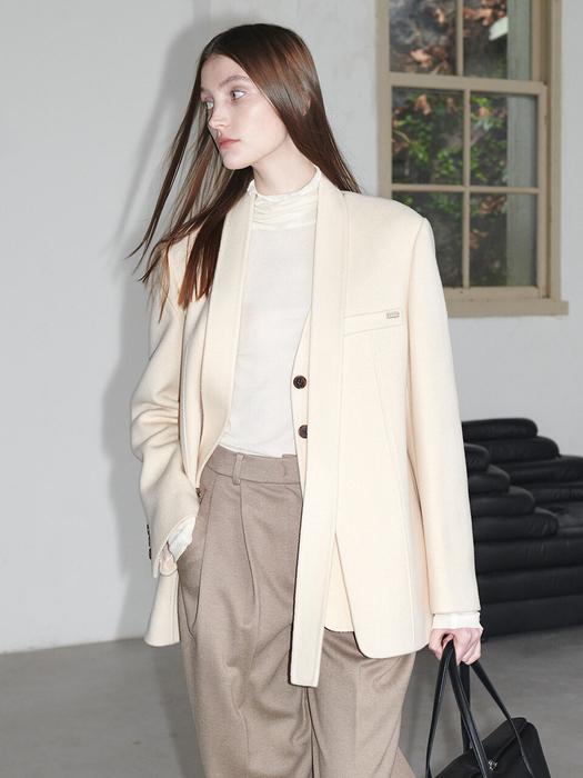 Collarless Layered Jacket SW4WJ928-CW