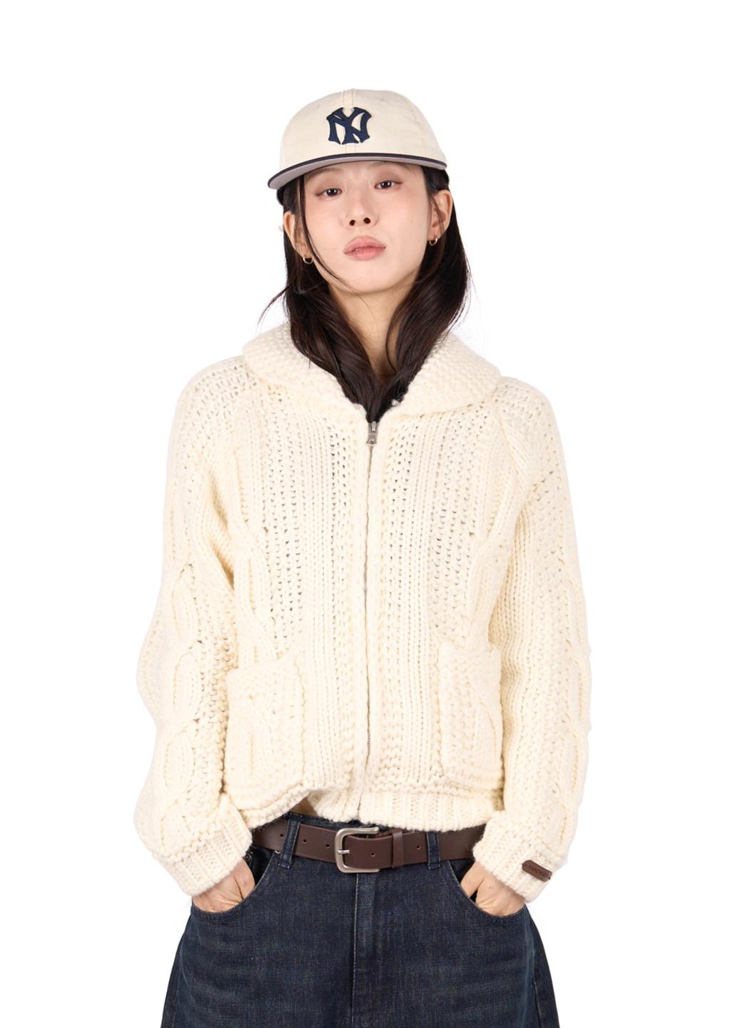 릿킴 CREAMY HAND MADE KNIT CARDIGAN