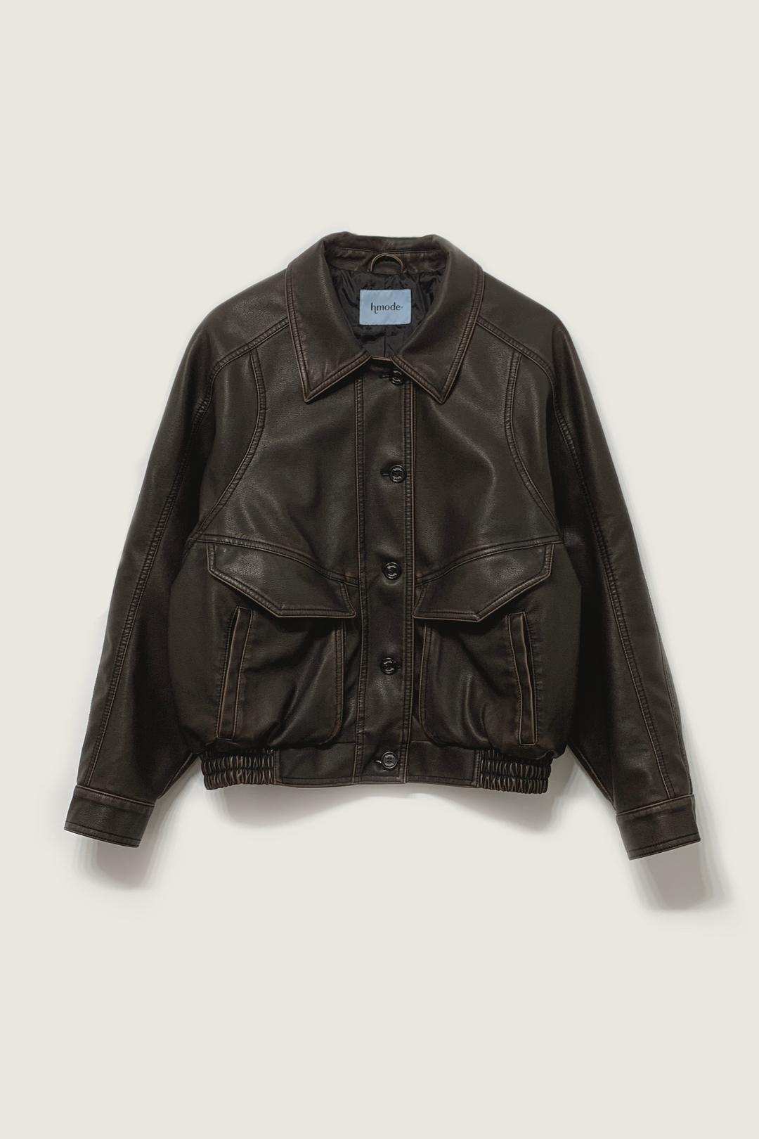 Leather blouson (블랙)