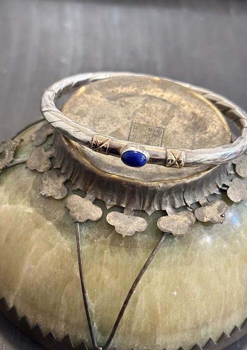 Lapis lazuli 925silver bangle