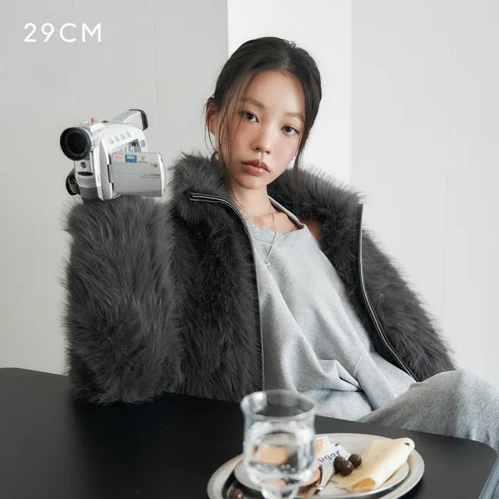 [29 EDITION][2nd REORDER] NEW FUR ZIP-UP JACKET (GREY)