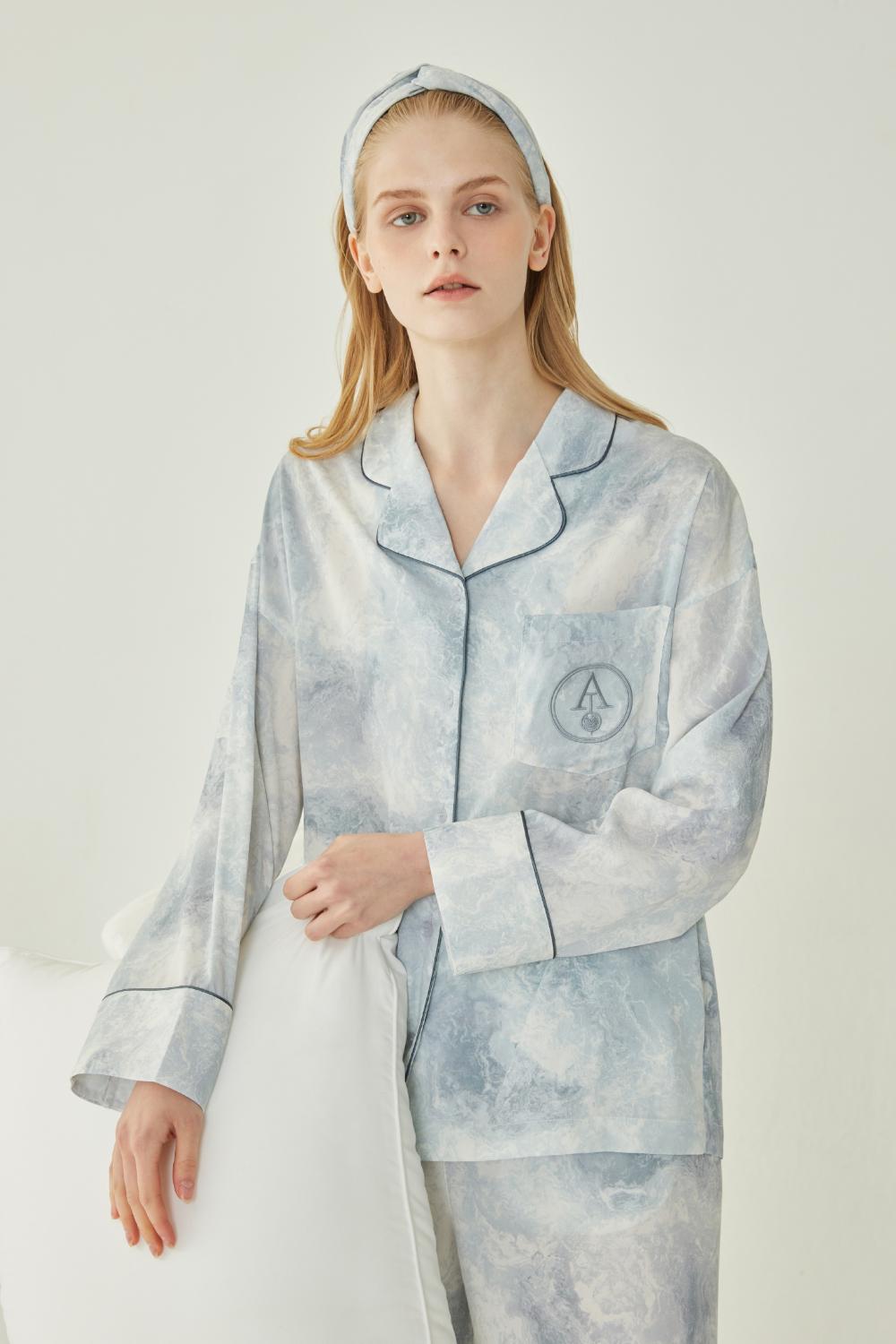 [리오더]CLASSIC ROUND PAJAMA SET_wave grey