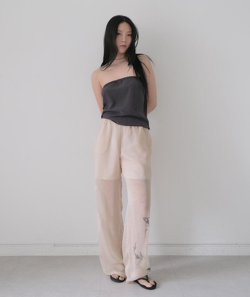 Beige see through pants (8차 리오더)