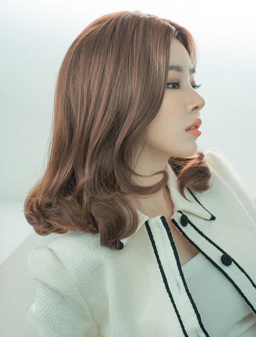 여성 수제 통가발 모즈펌(밀크브라운)