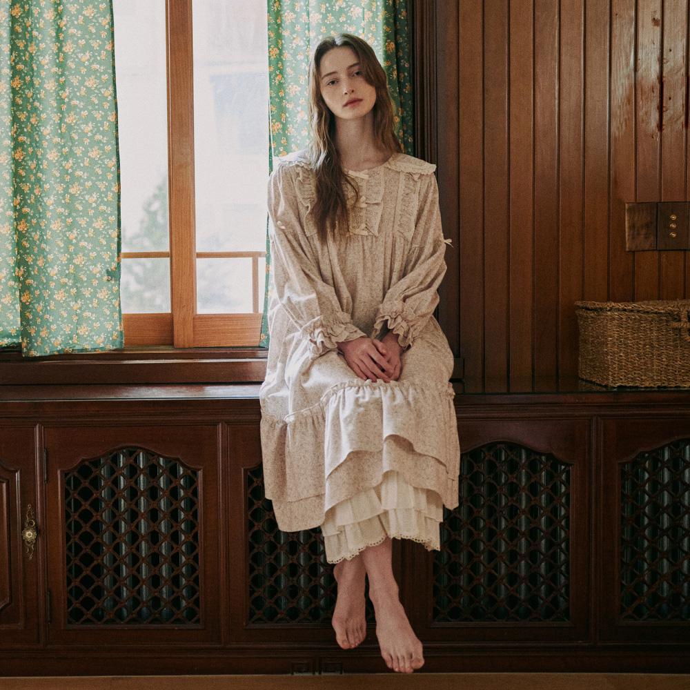 울랄라파자마 넬라 긴팔 원피스 베이지 (21수)