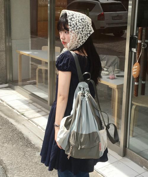 Mixed Easy Draw Backpack_ Mint gray