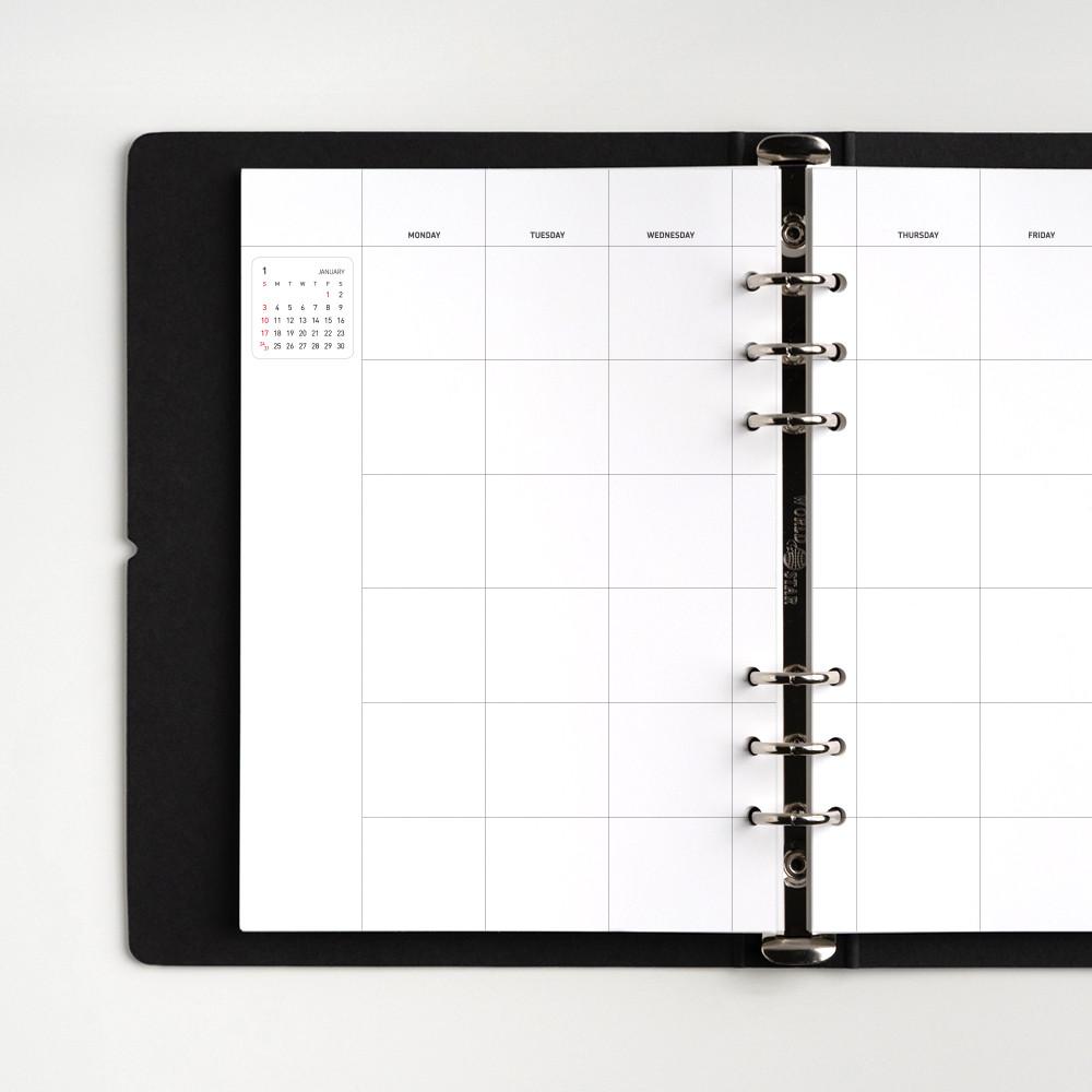 A5 6공 바인더 다이어리 속지 월간 먼슬리 플래너 기본형 심플 일