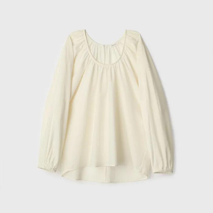 Cotton Gather Blouse (Cream)