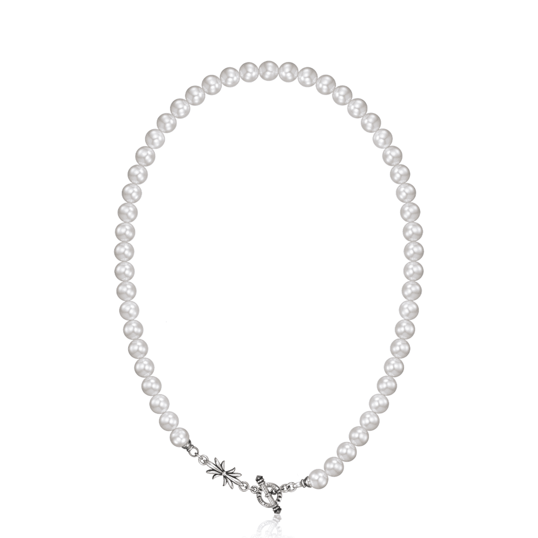 SBP.13B extrabold point garden plain pearl necklace