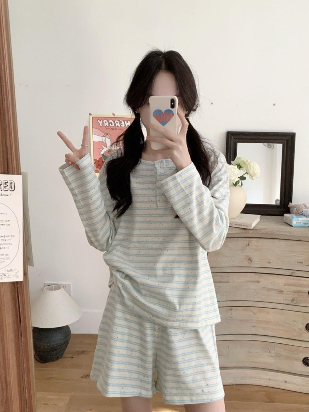 [여성] 슈가쿠키 스트라이프 파자마 (2color)