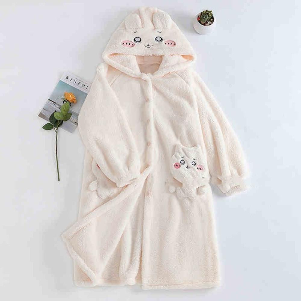 다락 치이카와 겨울 잠옷 벨벳 두꺼운 하치와레 먼작귀 수면 우사기