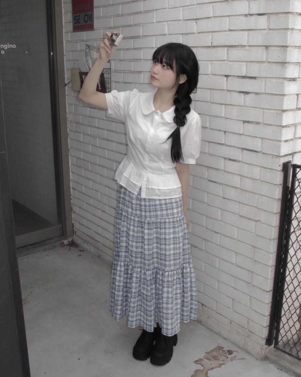 언버티 papaya frill blouse