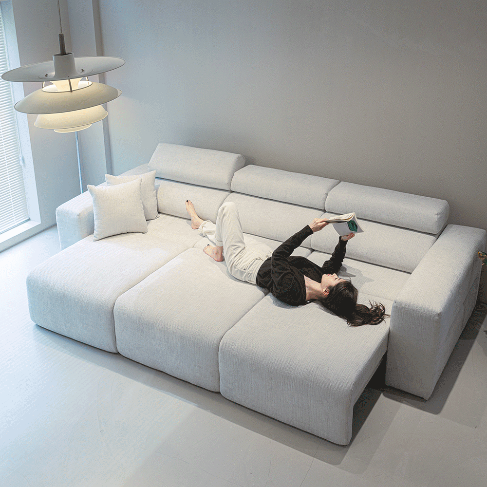 다채움가구 하임 4인용 전동 패브릭 모션소파