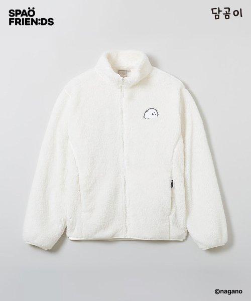 (담곰이) 따듯하담곰 퍼플리스 집업(WHITE)_SPFZD4VU20