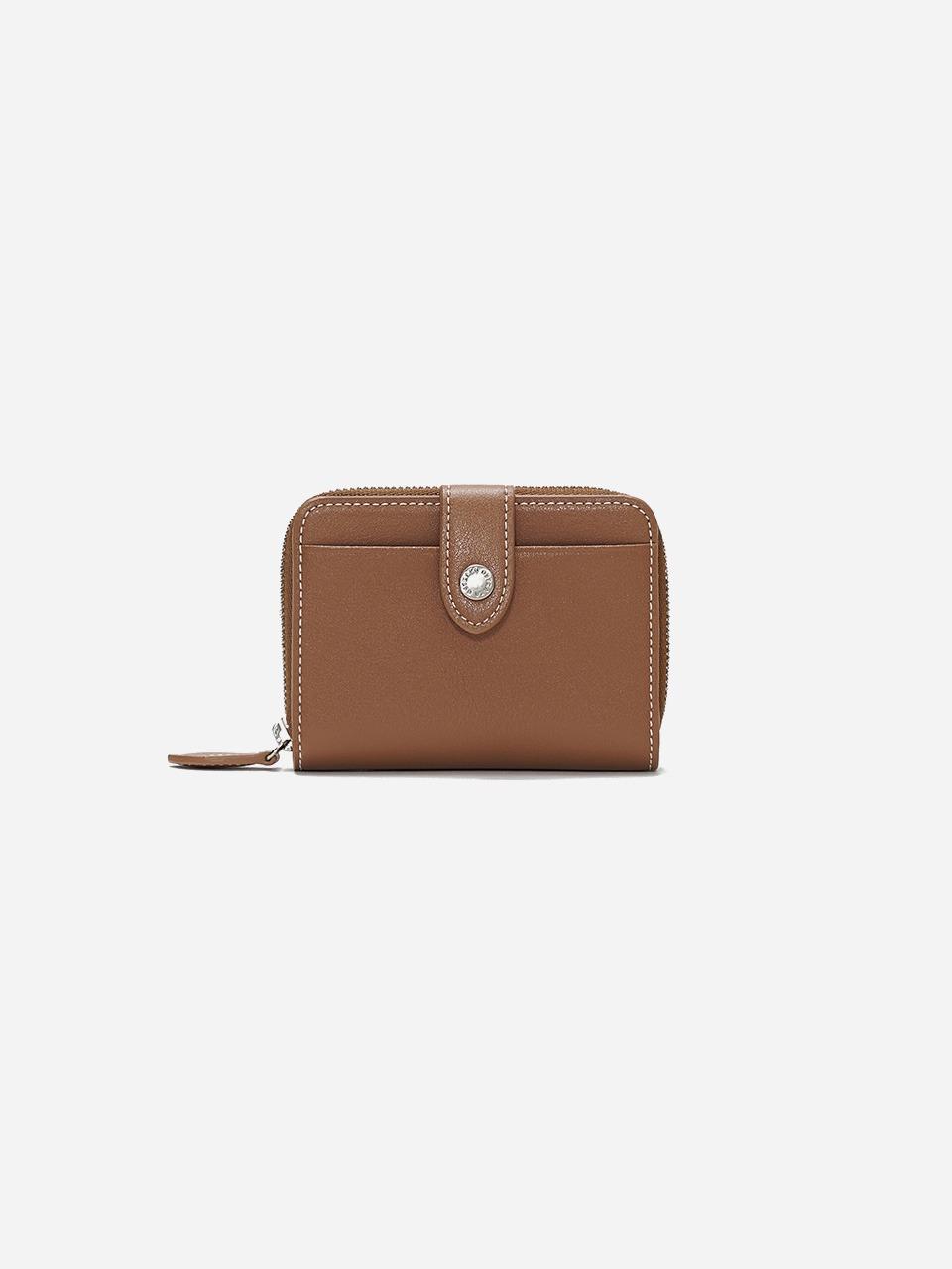 Logo Button Wallet Brown
