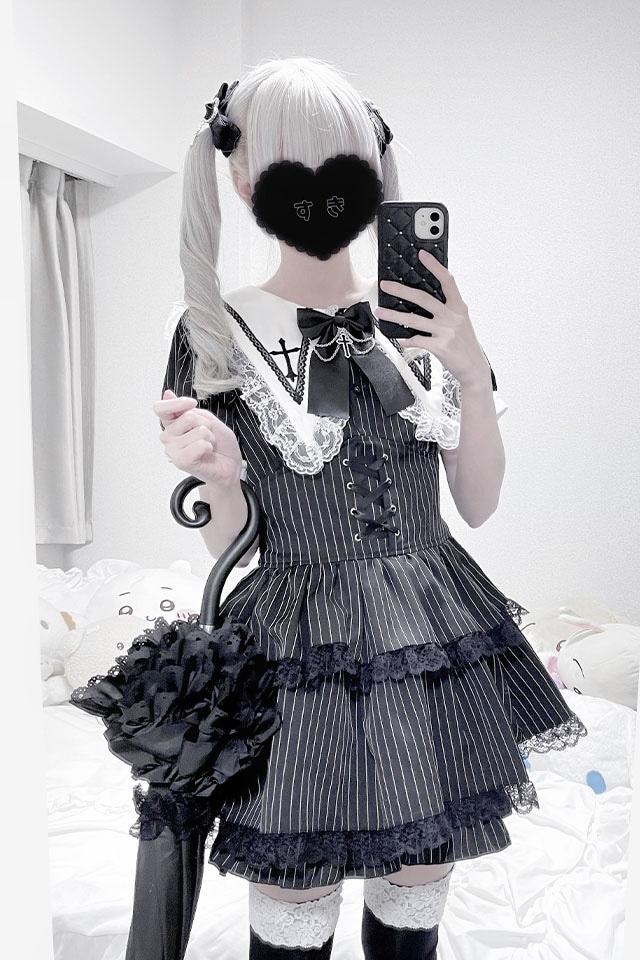 【MA*RS】【２点SET】クロス刺繍３段フリルセットアップ - WHT/ブラック size-F-Ma*rs WebStore by LiLimPark