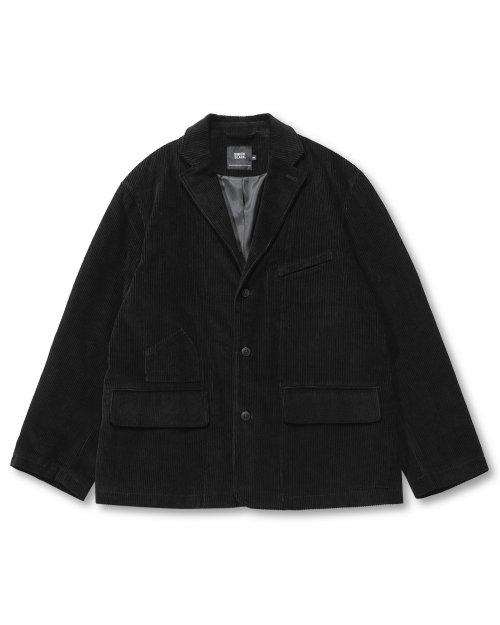 코듀로이 퍼티그 블레이저 자켓_블랙