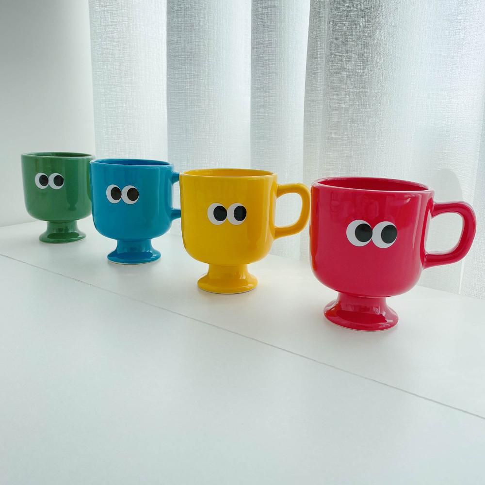 나이스로망 귀여운 빅아이즈 머그컵 아이스크림컵 요거트볼 귀여운 컵 우유컵 4컬러
