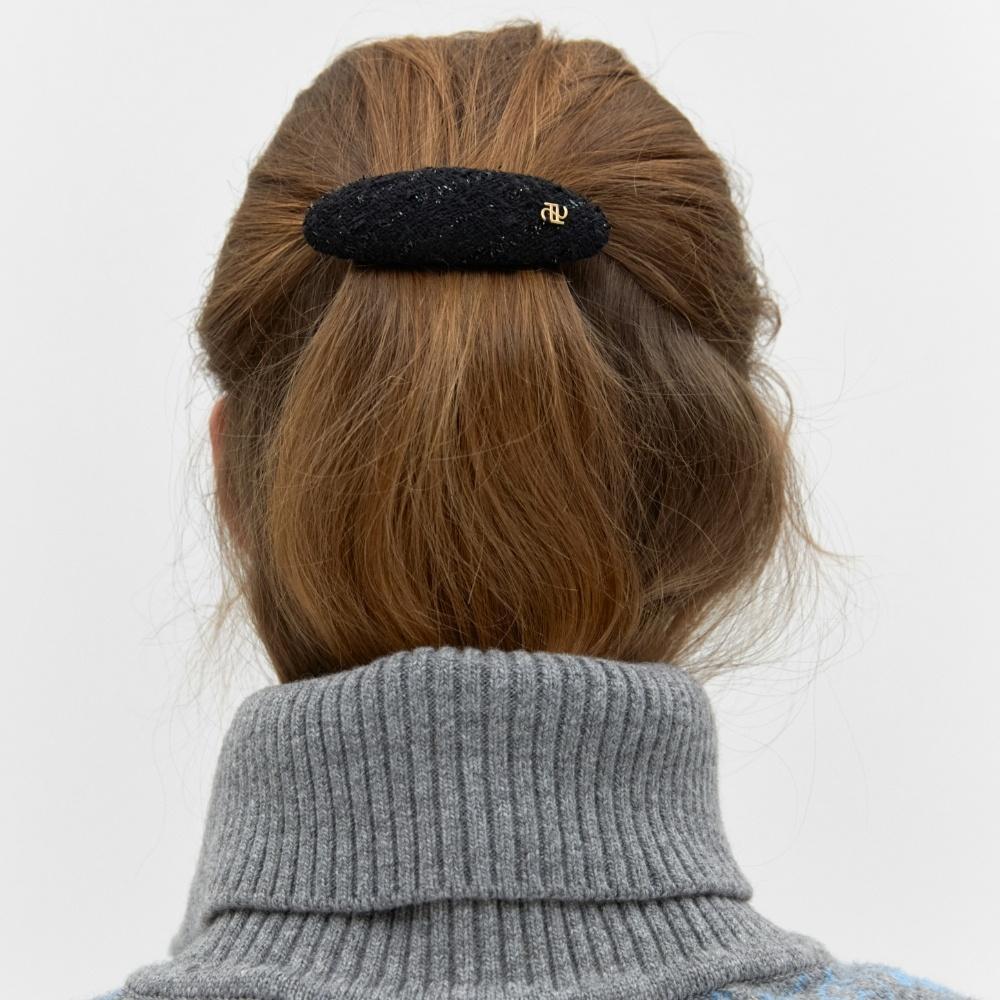 [가을ACC]d/p oval pin - black tweed (L)