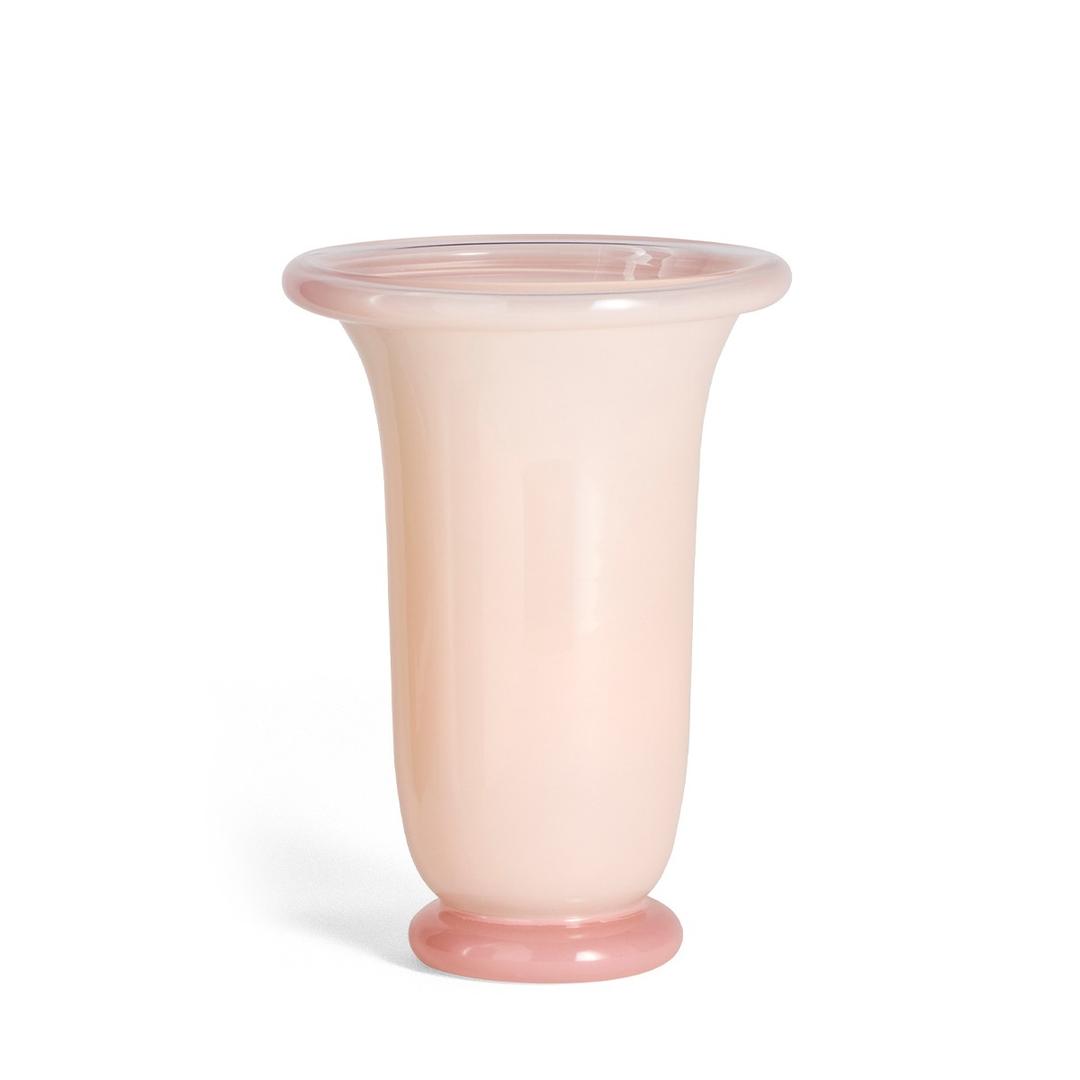 Empire Vase Medium Light Pink w. red base