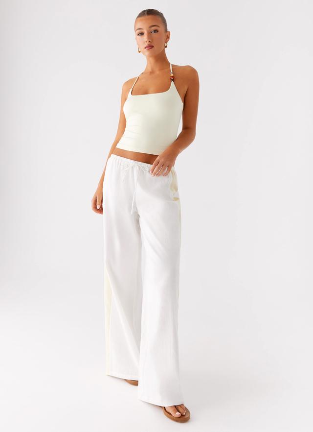 Oska Drawstring Pants - White - White / AU 4