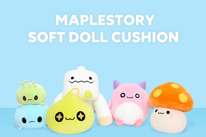 메이플스토리 캐릭터 슬라임 핑크빈 돌의정령 주황버섯 예티 모찌 쿠션 인형 5종 택1