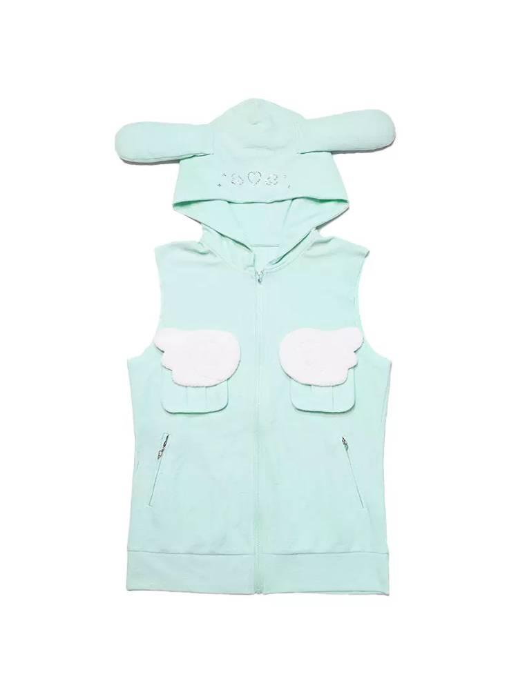 BUNNY EARS HOODED VEST JACKET [S0000009105]