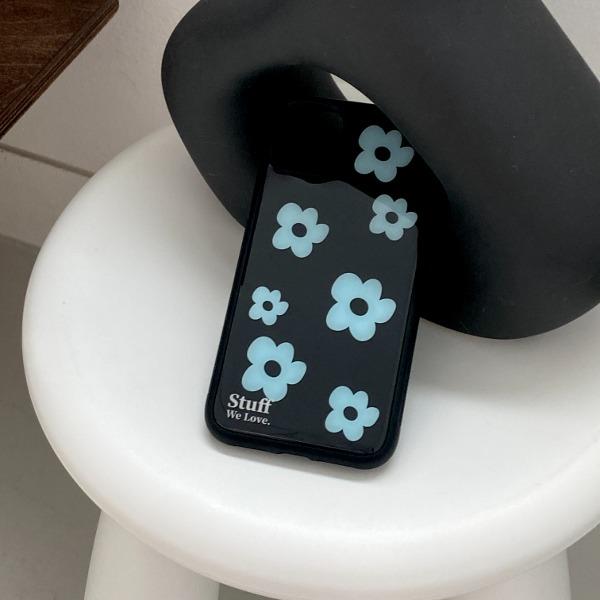 스카이블루 무뚝뚝 꽃 에폭시 범퍼 케이스 Muttugttug Flower Skyblue