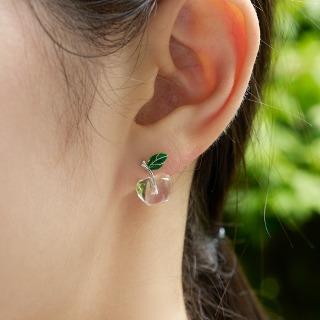 ice apple silver earrings