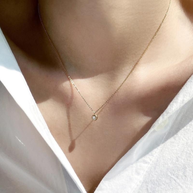 14K 하트큐목걸이