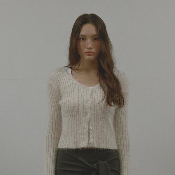 MELLOW FUR CARDIGAN (IVORY)