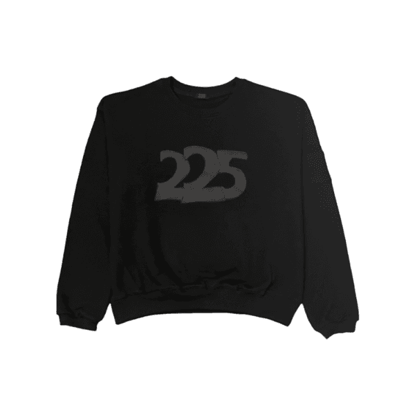 225 leather patch logo crop sweatshirt (black)