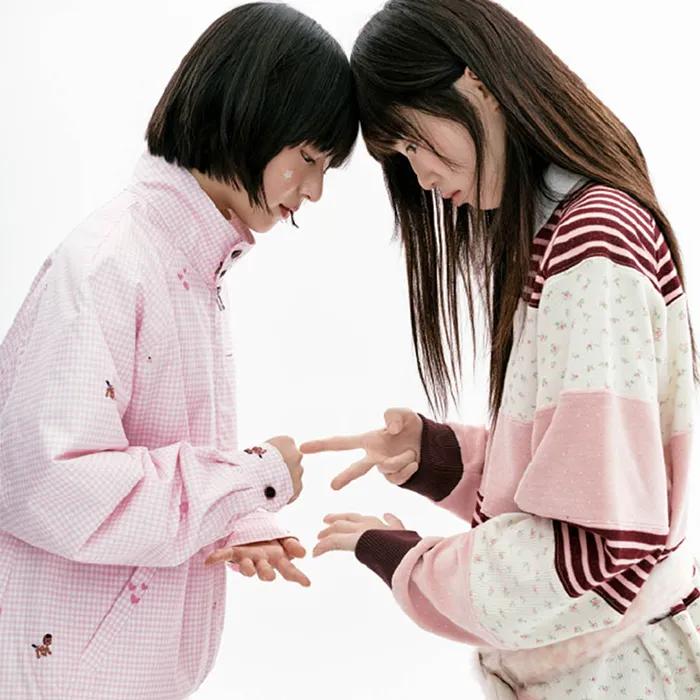 STRIPE PATCHWORK PK LONG SLEEVE (PINK)