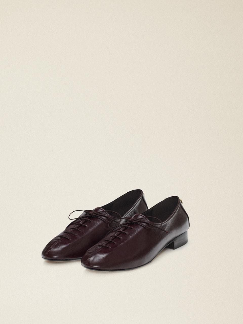 French Laced Up Sealing Derbies WineBrown
