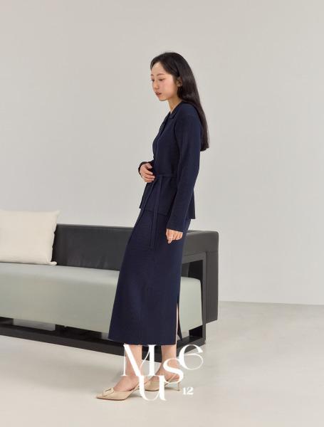 [Muse12]로엔 골지 니트 스커트 세트