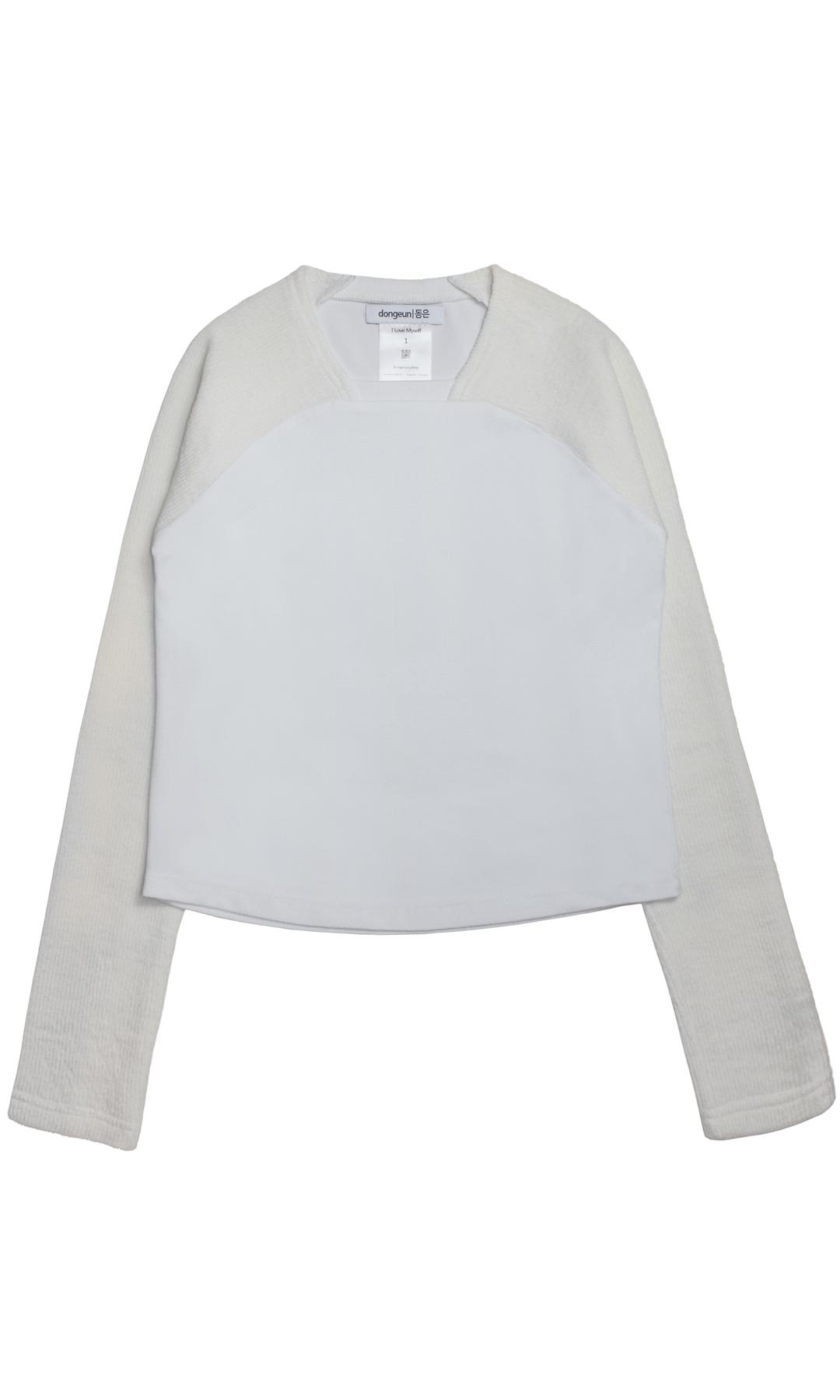Mix Texture Raglan Top (ivory)
