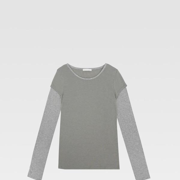 Layered T-shirt (grey melange)