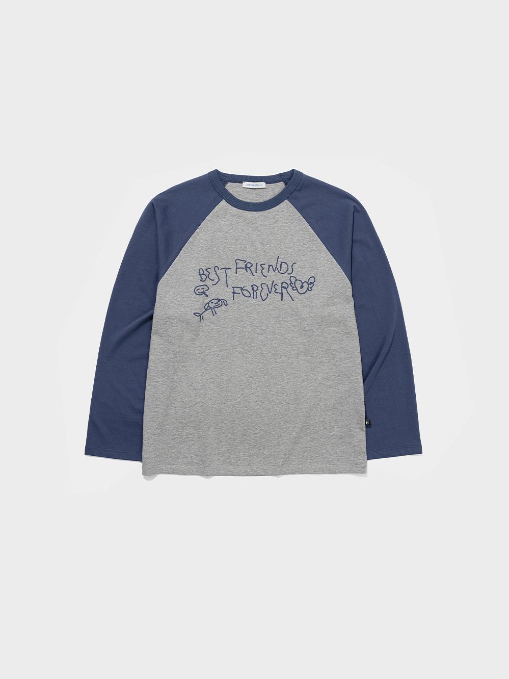 Lc Bff Raglan Tee_Melange Grey