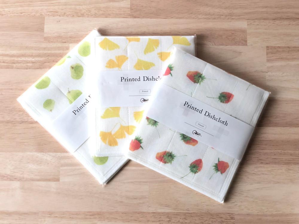 마루야마 프린트 키친클로스 Green Friends 초록 식물 과일 채소 마루야마 프린트 키친클로스